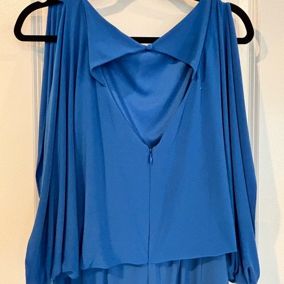 Jessica Simpson Blue Asymmetrical Cut Out Gown - Picture 3 of 5